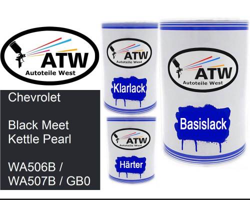 Chevrolet, Black Meet Kettle Pearl, WA506B / WA507B / GB0: 500ml Lackdose + 500ml Klarlack + 250ml Härter - Set, von ATW Autoteile West.